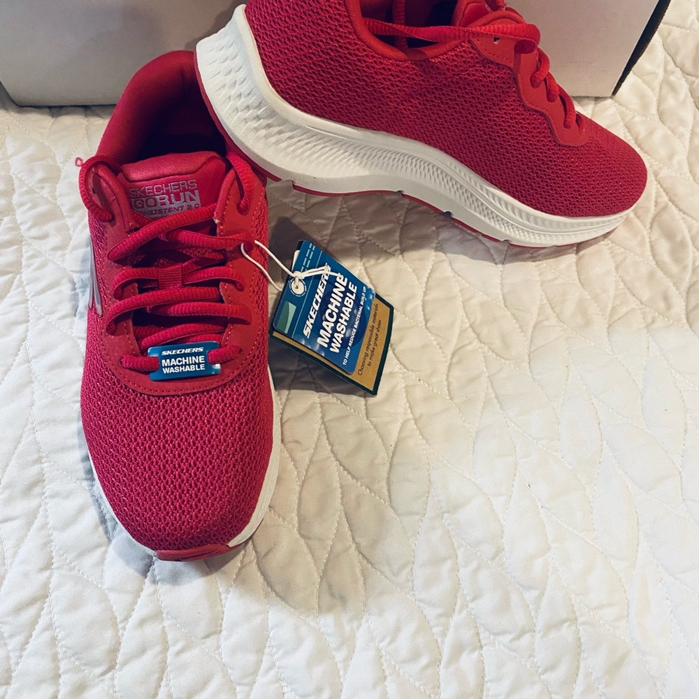 Skechers hot pink Mesh Lace-Up Sneakers with White Sole